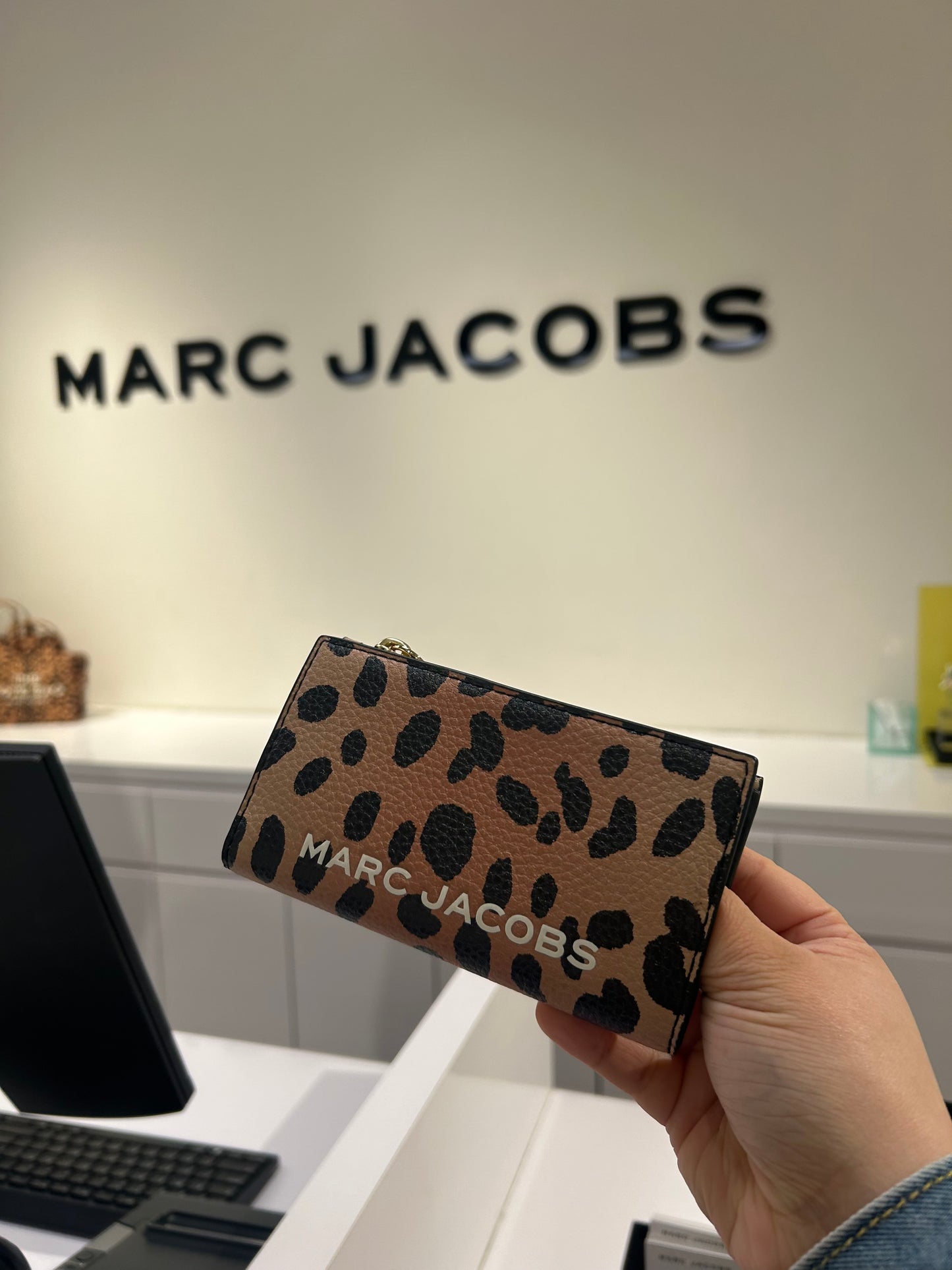 Slim bifold leopard & denim tote bundle