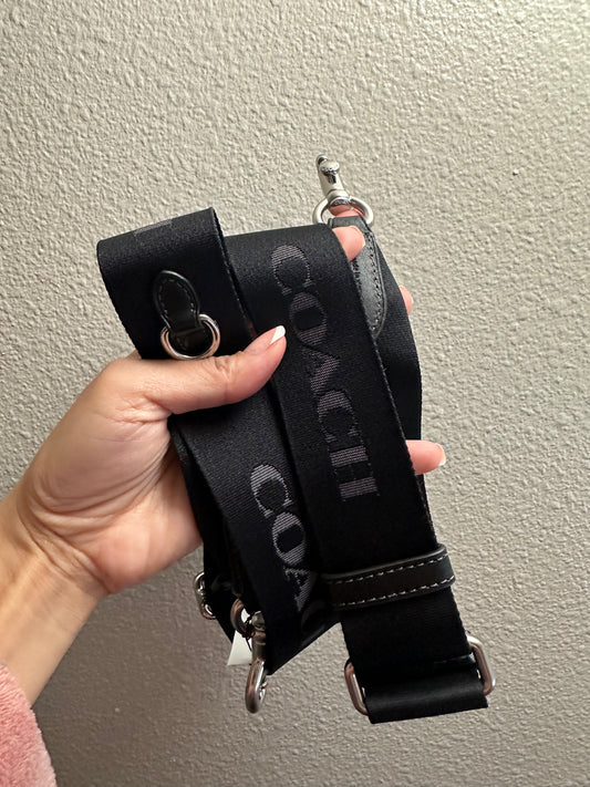 Coach Bag Strap - Black w/silver hardware