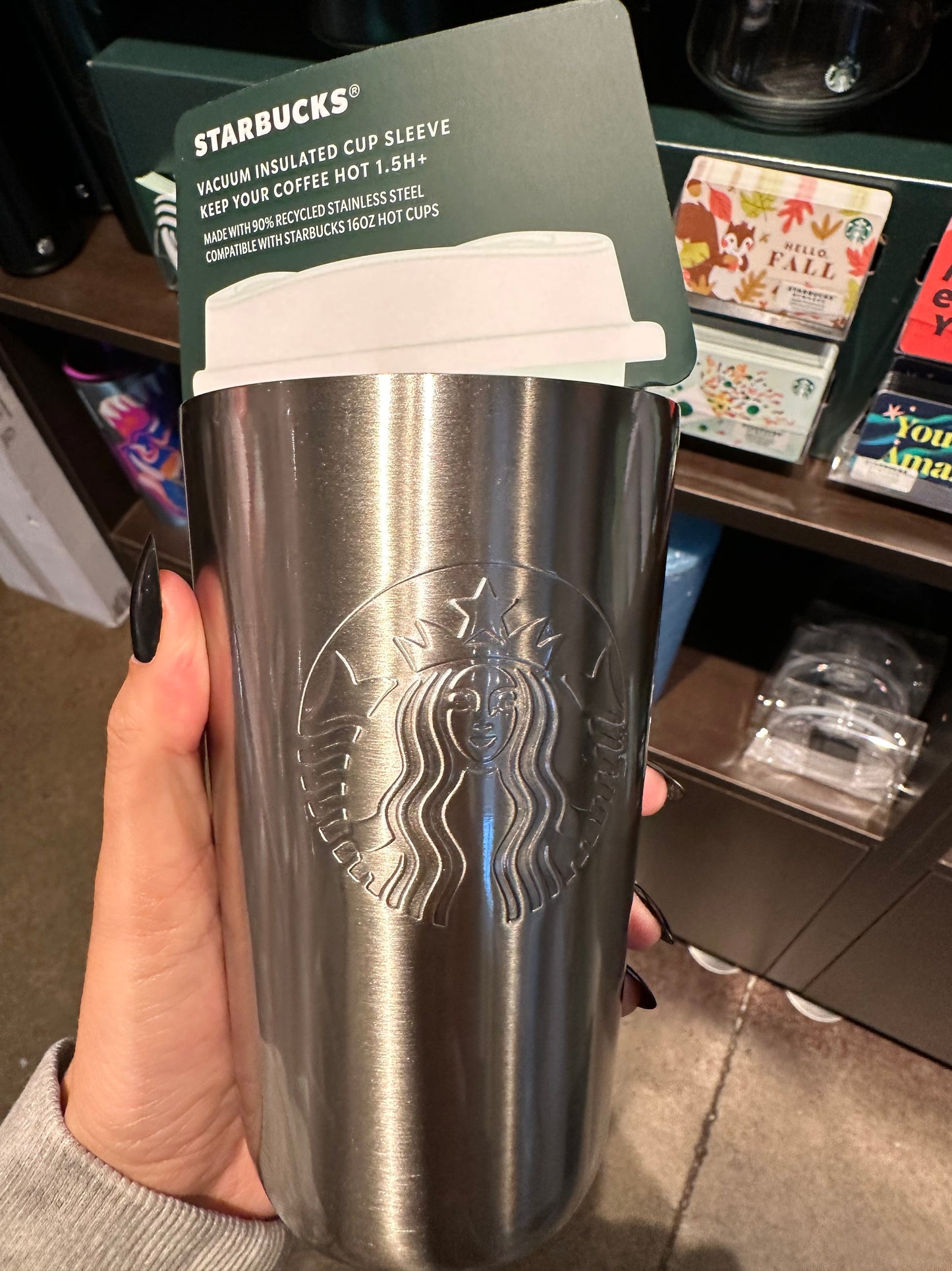 Starbucks stainless steel sleeve fits 16oz hot cups