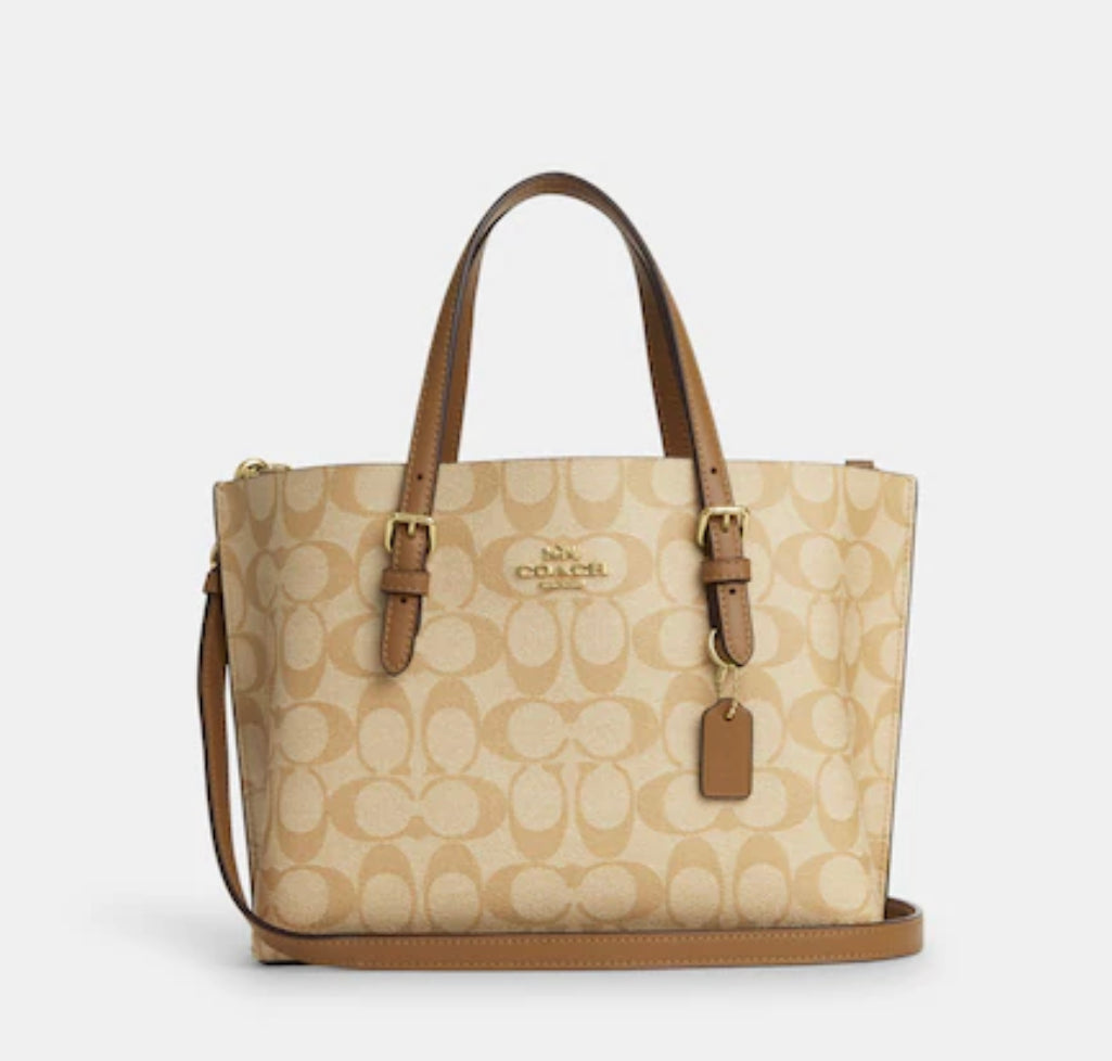 Coach Mollie Satchel Light Khaki/Saddle